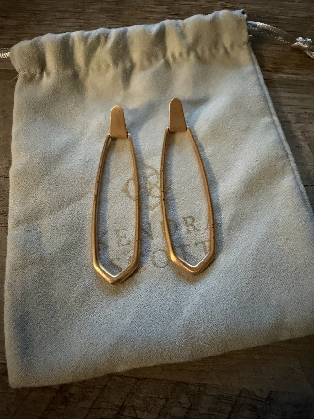 Kendra Scott Rose Gold Open Geometric Drop Earrings